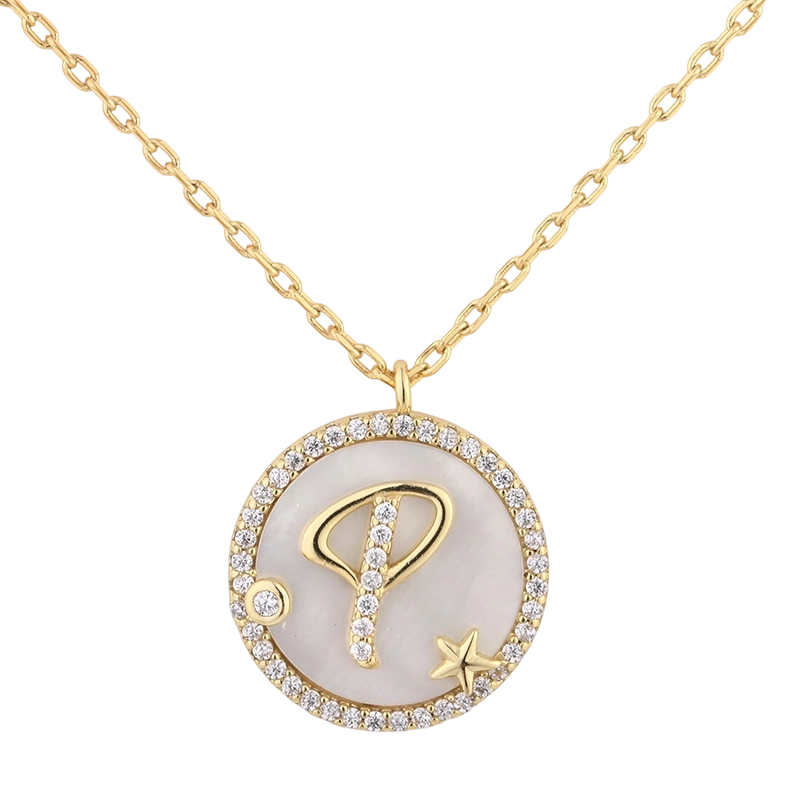 MOP-halskjede i 925 sterlings&oslash;lv