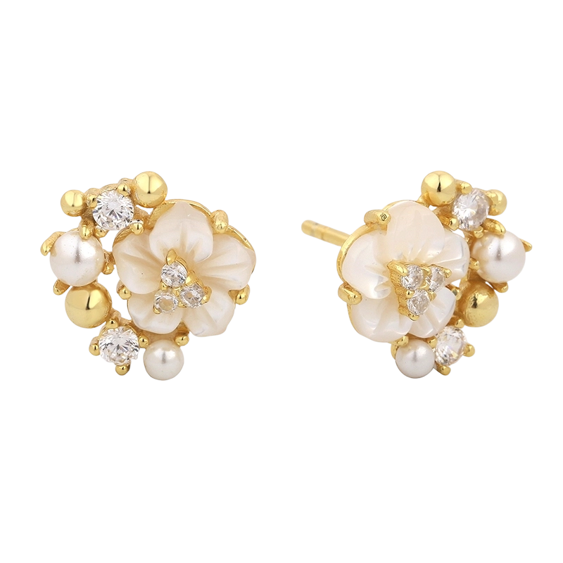 PLE08036 925 sterlings&oslash;lv MOP blomster&oslash;redobb