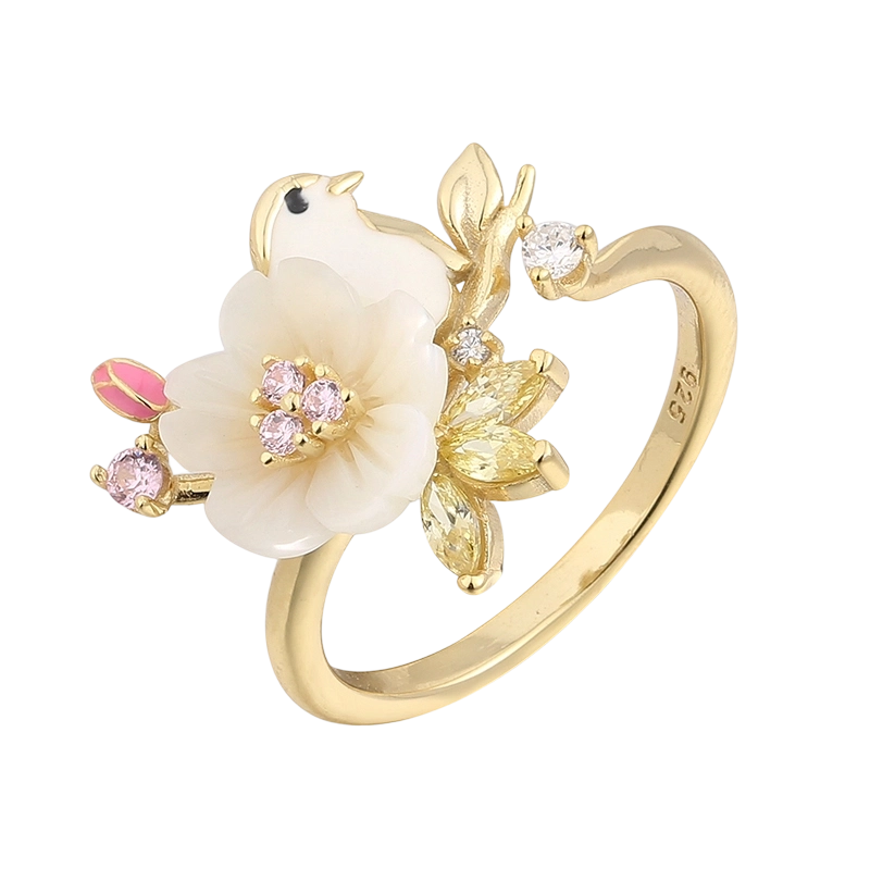 YR02679 925 sterlings&oslash;lv MOP-ring