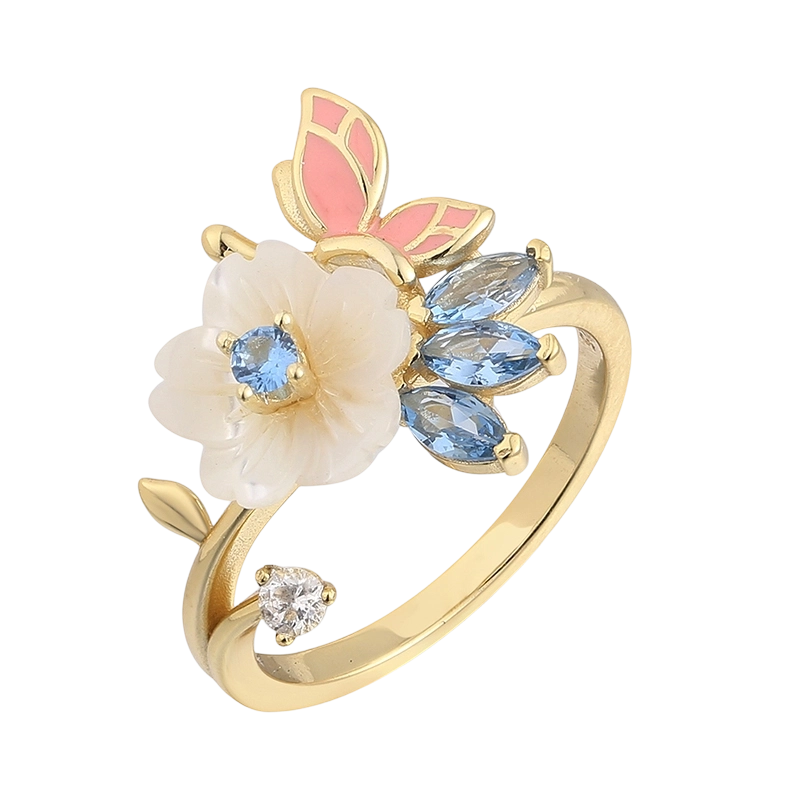 YR02682 925 sterlings&oslash;lv MOP-ring