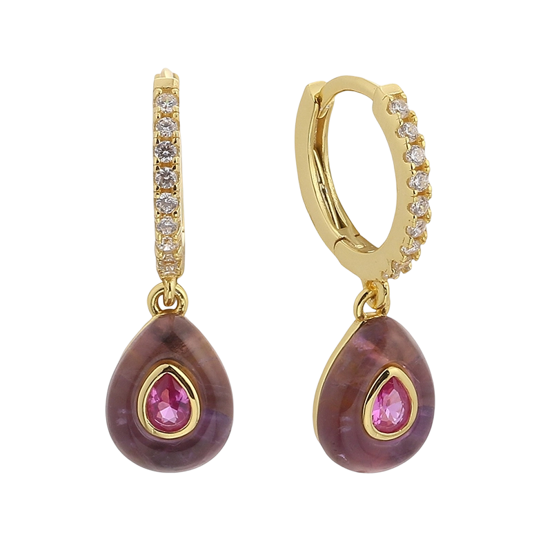 E08641A 925 sterlings&oslash;lv &oslash;redobb med CZ-ametyst