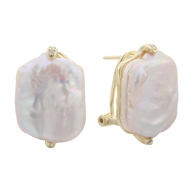 PLE07831 &Oslash;redobber med barokkperler i 925 sterlings&oslash;lv